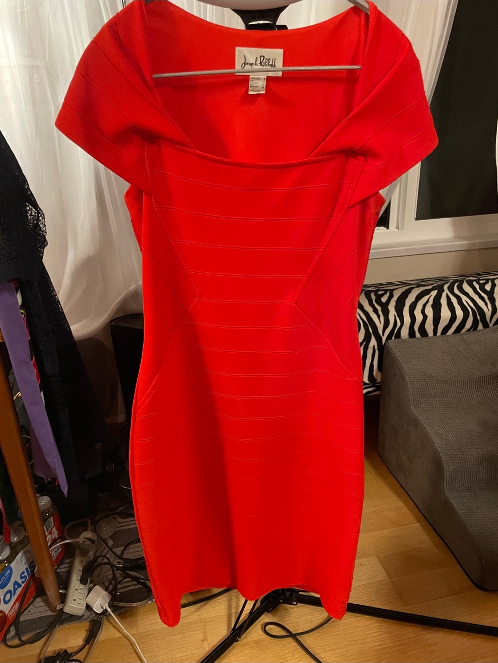 Joseph Ribkoff Fiery Red Midi Sheath Dress